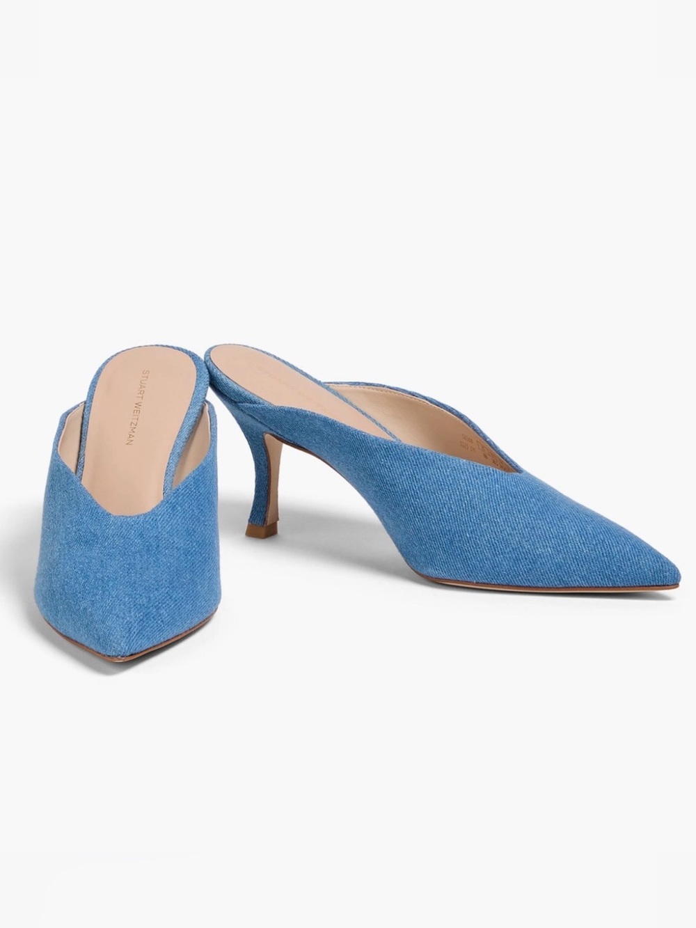 NEW Blue Denim Mule Heels - 8.5
